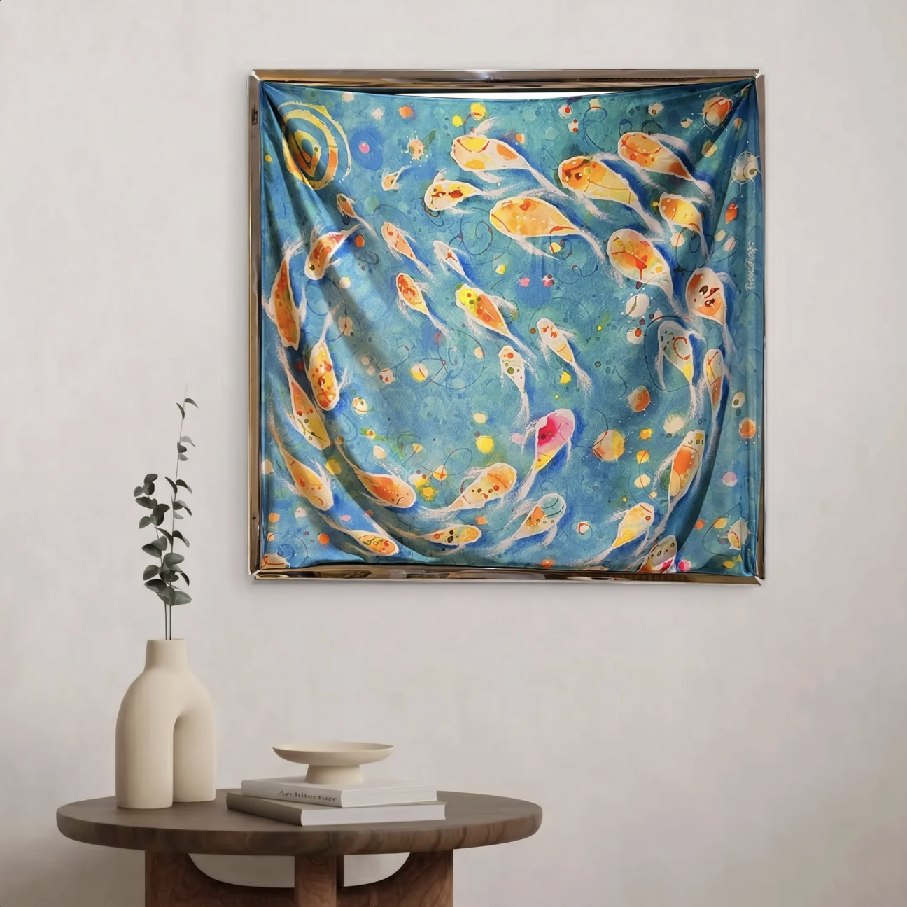 Kinetic Silk artwork mounted in Veatro on an interior wall