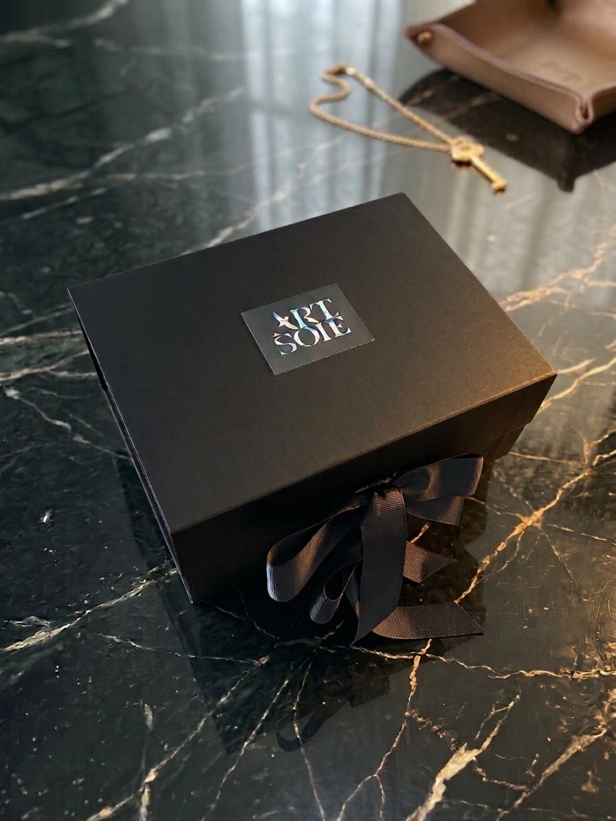 ArtSoie silk artwork presented in its ArtLoft packaging