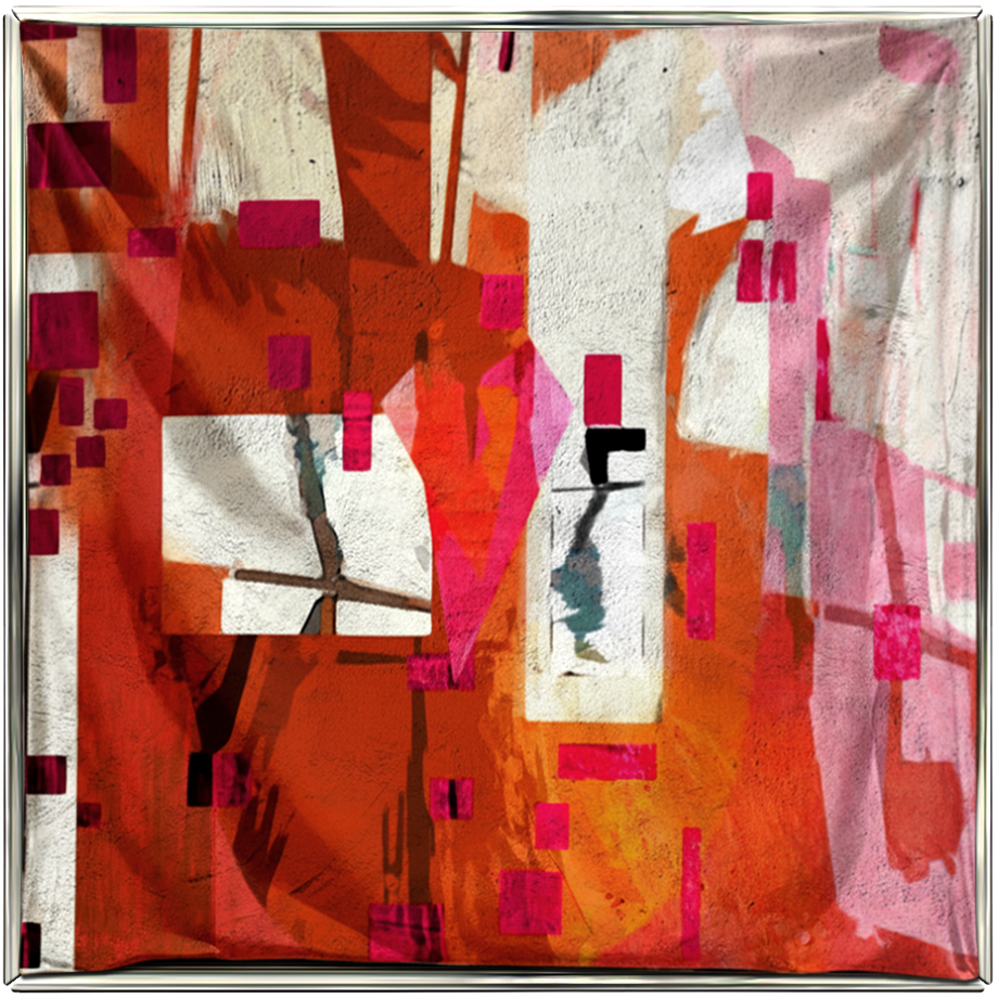 A numbered ArtSoie silk artwork displayed as Kinetic Silk in Veatro