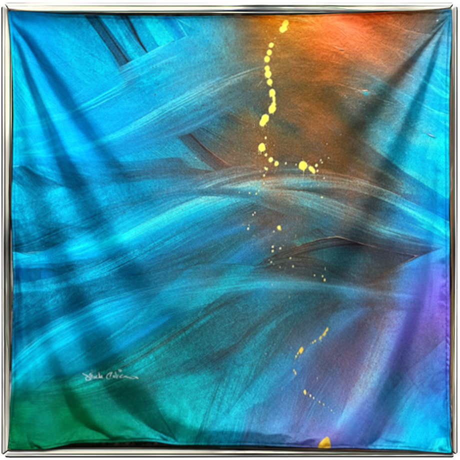 A lightweight silk artwork presented as an air-responsive surface